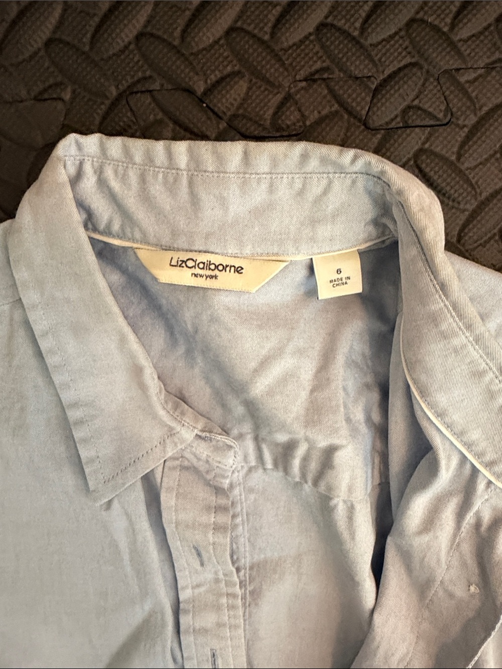 Liz Claiborne Light Blue Button-Front Midi Shirt Dress - Picture 3 of 3